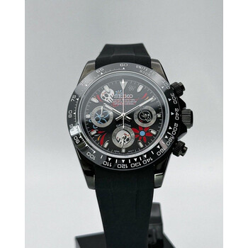 Custom Seiko Mod • Black Candy Skull Daytona • 39.5mm